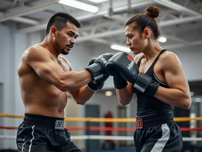Zawodnicy kickboxingu na treningu
