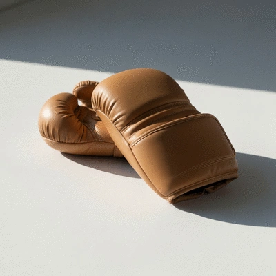Pair of budget-friendly kickboxing gloves on a clean background